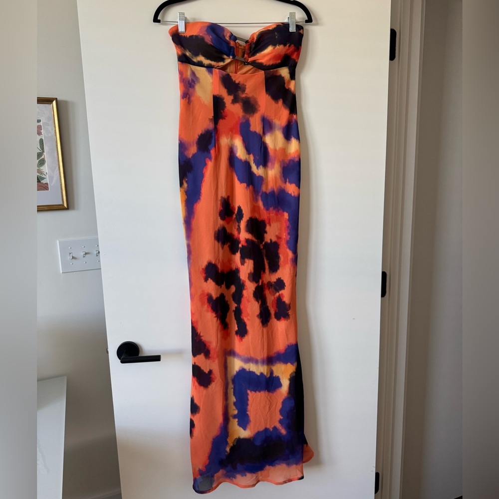 Vibrant Orange and Purple Maxi Dress